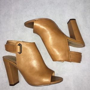 Tan Aldo Block Heel Shoes